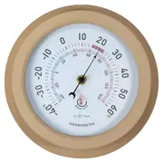 NeXtime Lily 22cm Weatherproof Metal Outdoor Round Temperature Thermometer Brown