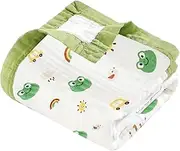 Muslin Blanket - Toddler Quilt | Breathable Quick-Dry Lightweight Cartoon Patterns for Bedtime Naptime Nursery Decor Playtime Daycare