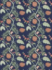 3 yds Stroheim Bengaluru Coral Garden Jacobean Linen Print Upholstery Fabric