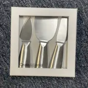 Crate and Barrel Stainless Steel Cheese Knives, Set of 3 New in Box