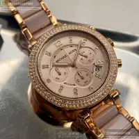 在飛比找Yahoo!奇摩拍賣優惠-MK手錶,編號MK06907,40mm玫瑰金圓形精鋼錶殼,玫