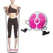 Twist Waist Disc Board with Pull Rope Slimming Fitness Exercise Massage Foot Sole Massage with Drawstrings-Pink