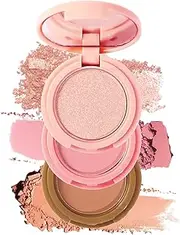 3 in 1 Contour, Highlight and Blush Palette with Mirror, Matte Shimmer Powder Makeup Face Palette, Blendable Travel Friendly Cruelty Free