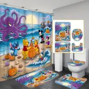 Halloween Themed with Mickey, Minnie, Stitch Shower Curtain or Bathroom Sets.