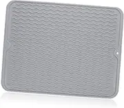 KALLORY Silicone Dish Drying Mat Heat Resistant Under Counter Mat for Kitchen Sink Drying Racks Countertop Non-Slip