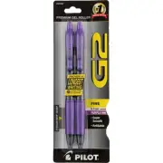 3 Pack Pilot G2 Retractable Gel Ink Pen, Fine, Purple 31052, 2 Ct