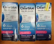 3 Boxes of 3 Tests: Clearblue Early Detection Pregnancy Test (Exp 12/26) E5D