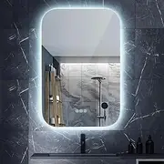 Simplus LED Wall Mirror Bathroom Mirrors for Wall Mounted Anti-Fog Smart Touch Switch Vanity Makeup Mirror 50x95CM(Backlit Light)