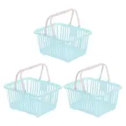 Mini Shopping Baskets with Handles Small Tiny Baskets, 3Pcs, Blue