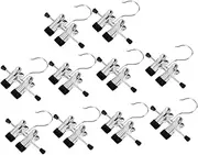 10PCS Stainless Steel Trouser Hanger Metal Pants Hangers Stainless Steel Hooks Hanger for Pants Single Clip Hanger Clip Hangers for Socks Drying Socks Hanger Drying Clothes Racks