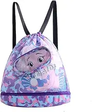 Oaygat Drawstring Bag Kids Waterproof Swimming Bag Dry-Wet Separation Beach Backpack Large Capacity Sports Gym Swim Beach Bag with Zippered Pocket Shoe Compartment for Boys Girls Gym Sports Travel