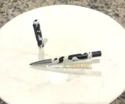 Vintage Parker Pen "Black and White Vector Roller Ball Series" COWHIDE Pattern