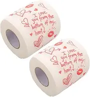 HOODANCOS Valentine's Day Toilet Paper Roll Novelty Tissue for Festive Decor Soft Bath Tissue 2 Pack