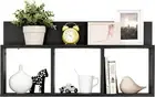 Danya B. Modern 3 Cube Floating Wall Shelf with Display Ledge - (Black)