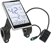 Electric Bike LCD Display, Speedometer and Odometer, Easy Installation, Fits 1.3 in and 0.87 in Handlebar, Ideal for E-Bikes
