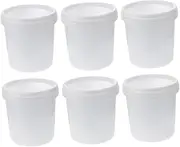 GARVALON 6pcs Airtight Plastic Buckets with Lids Portable Handheld Water Storage Buckets Sealed Containers for Home Farm Use