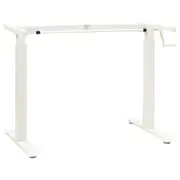 Manual Height Adjustable Standing Desk Frame Hand Crank White vidaXL