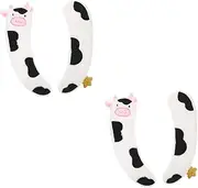 2sets 2pcs Cow Shaped Toilet Seats Warmers Reusable Toilet Mats Soft Cushions for Comfort Machine Washable Quick Dry Essential 2pcs*2