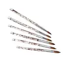 6pcs Art Manicure Tool Kolinsky Sable Hair Acrylic Nail Brush Drawing Pen a