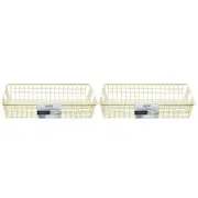 2x Boxsweden 40x7.5cm Wire Storage Basket Kitchen/Bath Organiser Container Gold