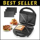 Quick & Easy 3-in-1 Sandwich Maker with Cool Touch Handle and Indicator Lights