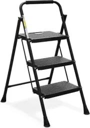 HBTower Step Ladder, Folding Stool with Anti-Slip Pedal, 228kg Sturdy Steel