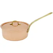 Handcrafted Copper Saucepan with Handle and Lid - Made in Portugal