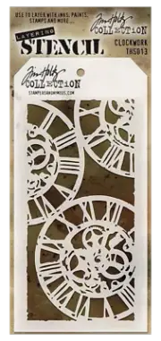 Tim Holtz Layering Stencil Roman Numerals Clock Art Patterns Stampers Anonymous
