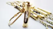 Lot of 10 pcs Brass Hourglass Sand Timer - Old Vintage Antique Style key chain
