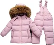 [Odziezet] Baby Snowsuit Girl Boy Winter Down Puffer Coat Jacket + Jumpsuit Overalls Clothes Set Outfit