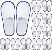 Aneco 12 Pairs Disposable Spa Slippers Fluffy Closed Toe Spa Slippers for Hotel, Home, Guest Use, Fits up to US Men Size 10 and Women Size 11, Blue, 10-11 Women/10-11 Men