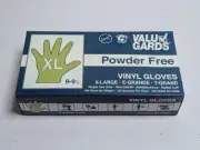 100PCS - 1 Box - Clear ValuGards Vinyl Gloves Powder & Latex Free - XL