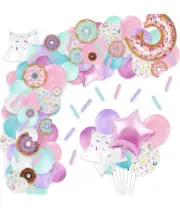 Donut Balloons Garland Pastel Decoration Kit Sprinkles Confetti 100pcs Birthday