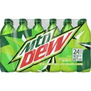 Mountain Dew Soda Pack of 24 16.9oz Bottles Mtn Dew Soft Drinks Soda Pop
