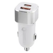 Type-C Qc3.0 Dual Usb Smart Fast Car Charger(Silver)