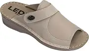 [Ledi] Anatomic 611 Leather Shoes Clog Mules Comfort Shoes Slippers Women, Beige