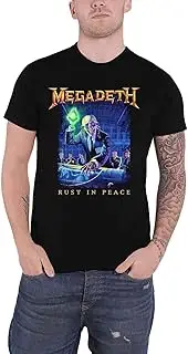 [Megadeth] T Shirt Rust In Peace Tracklist Band Logo Official Black L