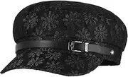 [Meyaus] Women Pearls Summer Autumn Spring Thin Newsboy Cap Visor Flat Top Cabbie Painter Hat