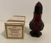 Vintage Avon 1876 Cape Cod Collection Ruby Red Glass Salt Shaker Topaze Cologne