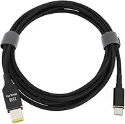 EMSea 1pc Type-C to DC Rectangle Cable 135W USB-C Fast Charging Cable DC20V 6.25A 2M Compatible with Lenovo ThinkPad Legion Y7000P