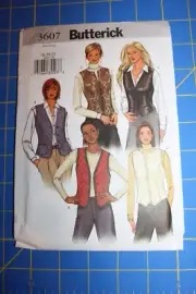 Butterick Pattern #3607 sizes 18,20,22 Misses Lined Vest 5 different Styles