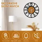 Iron Wall Clock with Hook Battery Operated Non Ticking Silent Hanging Wall SeQAR