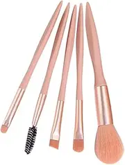 Ipetboom 5pcs Set Portable Makeup Brush Set Barrel Fibers for Foundation Powder Eye Shadows for Travel Daily Use No Shedding for Beginners Professionals