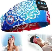 LC-dolida Sleep Mask with Bluetooth Headphones, Painting Sleep Headphones Bluetooth Headband for Sleeping Sports Sleep Mask for Side Sleeper, Best Gift and Travel Essentials