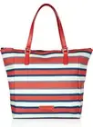 NWT MARC BY MARC JACOBS Take Me Jacobson Coral Red Striped PVC/Leather Tote Bag