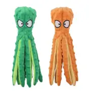 Dog Squeaky Toys Octopus - No Stuffing Crinkle Plush Toys for Puppy Teething,...