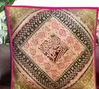 24" RICH VINTAGE SARI SEQUIN BEADED ACCENT FLOOR THROW CUSHION PILLOW COVER