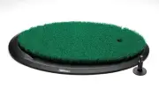 Fiberbuilt Flight Deck Golf Hitting Mat - Oval Shape Outdoor/ Indoor Real Grass-