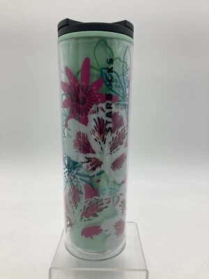 New Starbucks 16 oz Insulated Tumbler Coffee Cup Floral