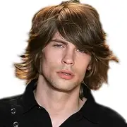 STfantasy Men Curly Wigs Short Layered Wave Male Guy Full Hair Daily Costume Party Brown Toupee